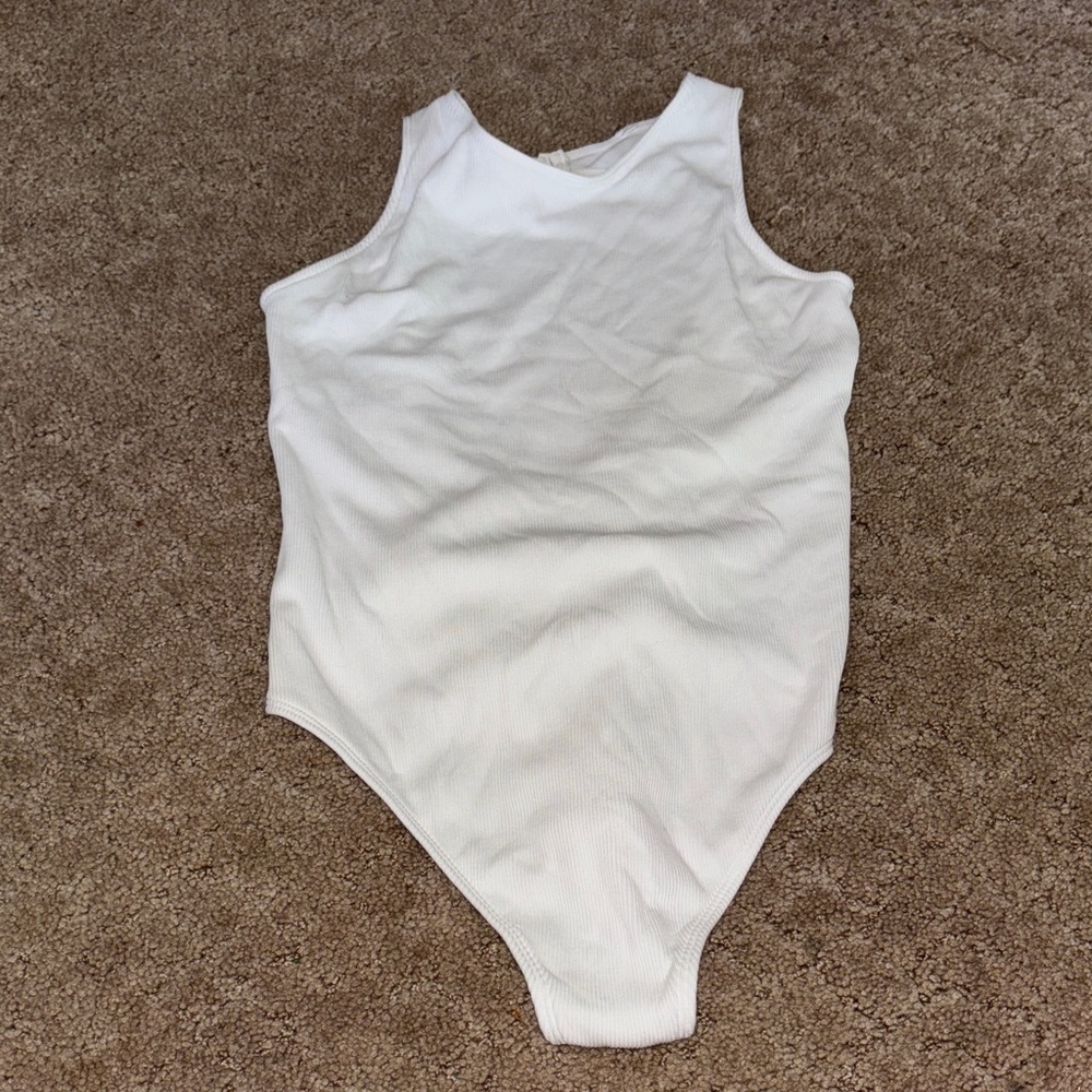 Lane Bryant White Bodysuit Open Back Onepiece Plus Size 18/20 Women’s Top